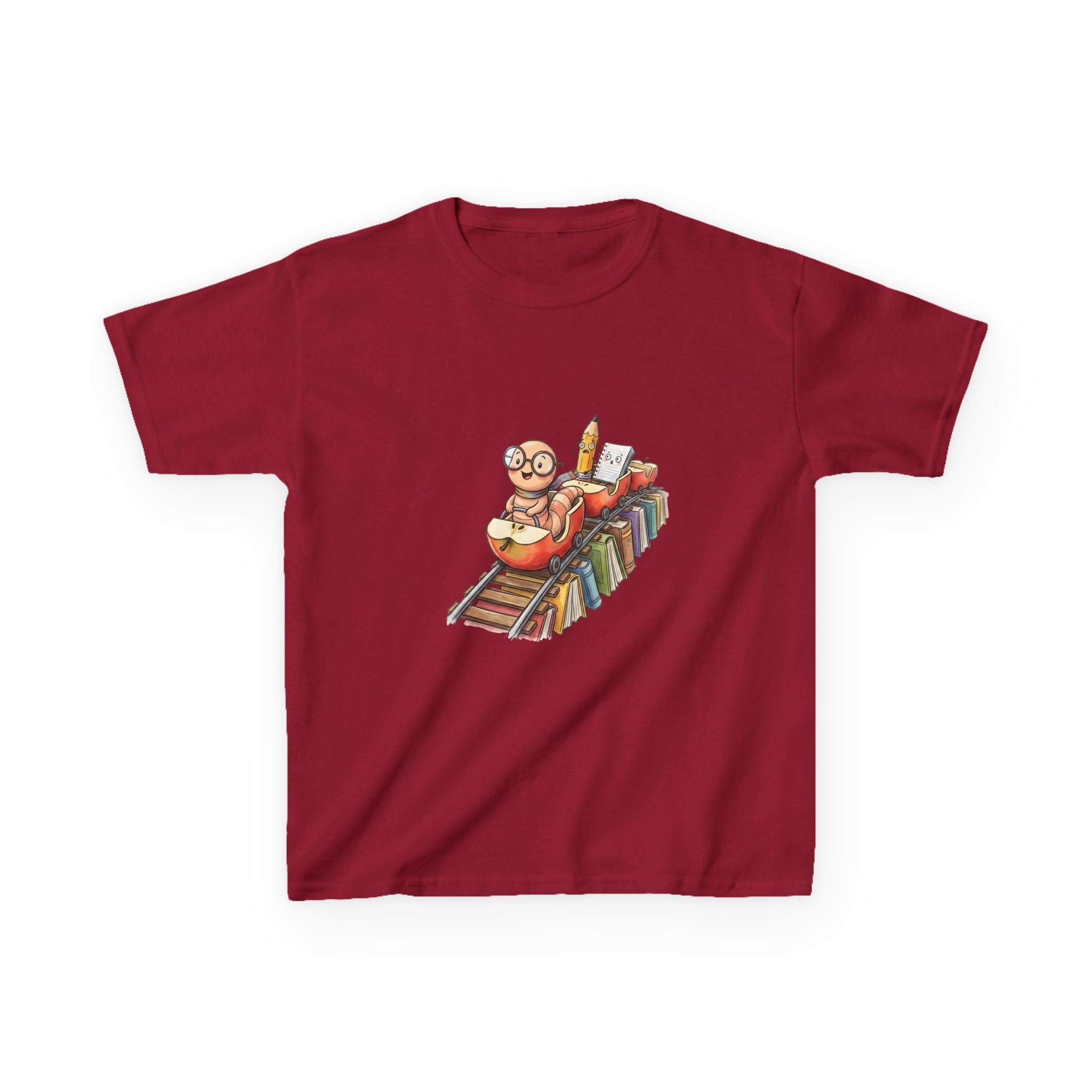 Kids Learning Train Tee - Whimsical Bookworm Education Shirt