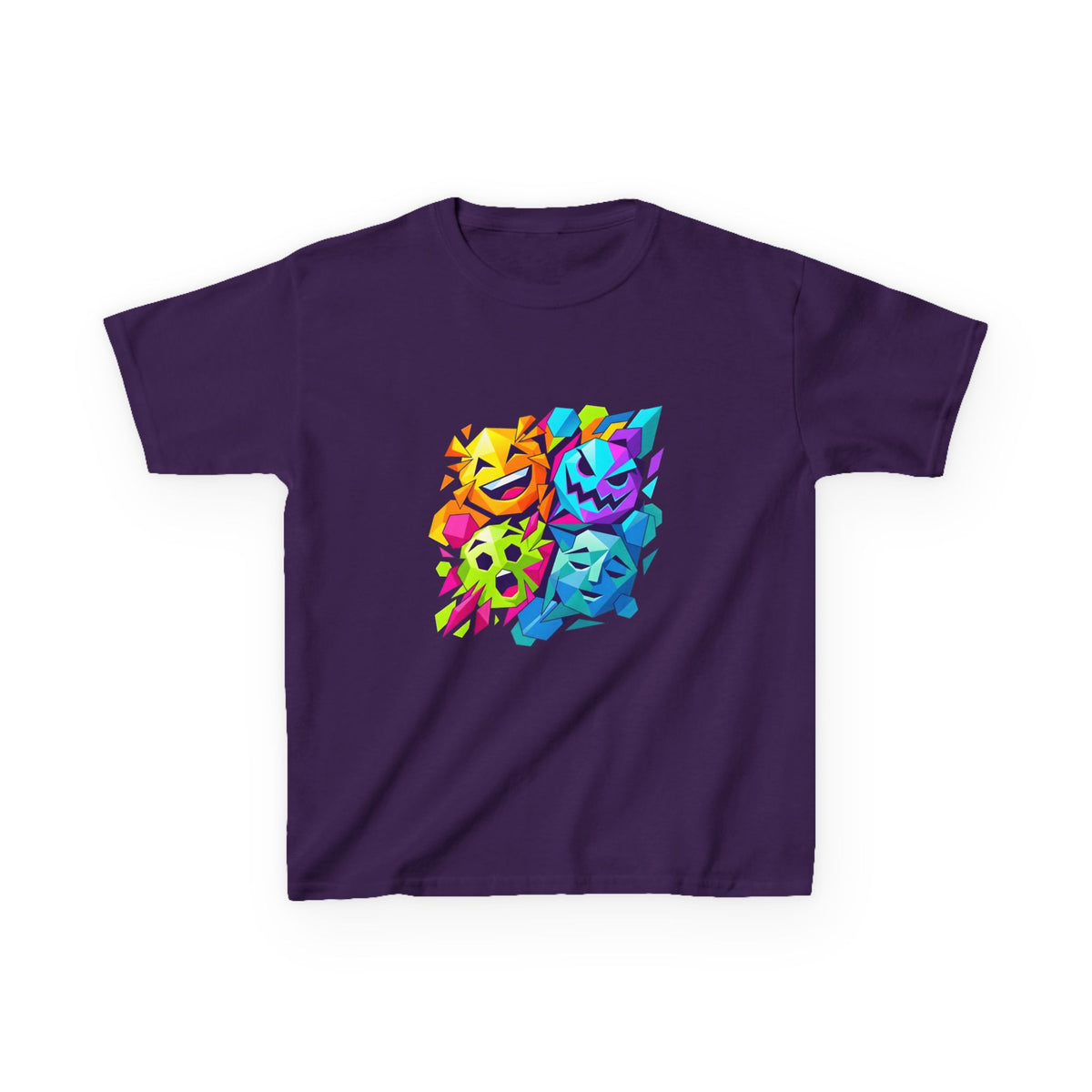 Kids T-Shirt - Vibrant Geometric Faces | Abstract Art