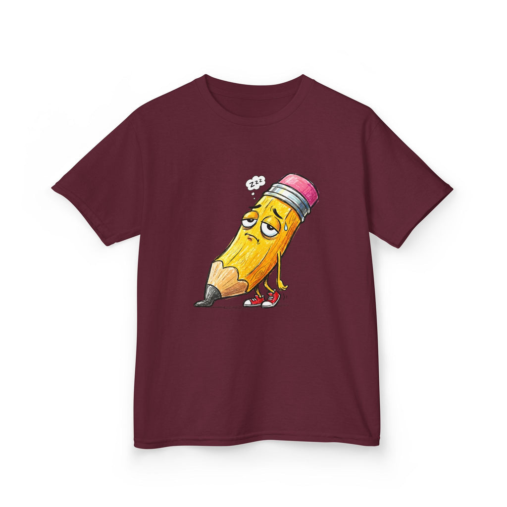 Kids T-Shirt - Tired Pencil Zzz Cartoon | Funny Back to School