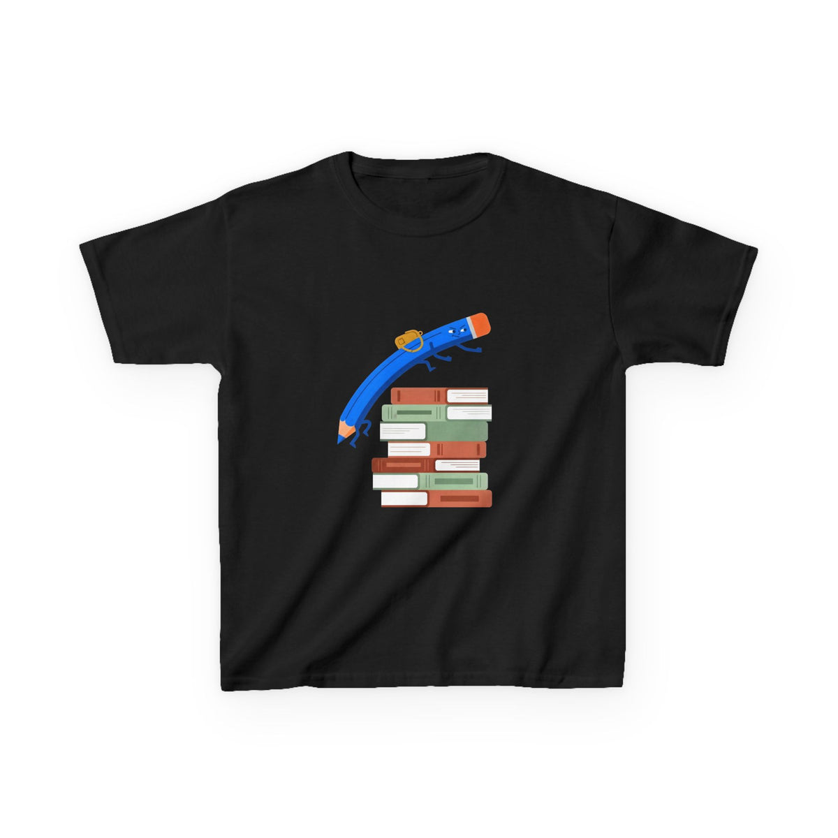 Kids Tee - Back to School Education | Books & Pencil