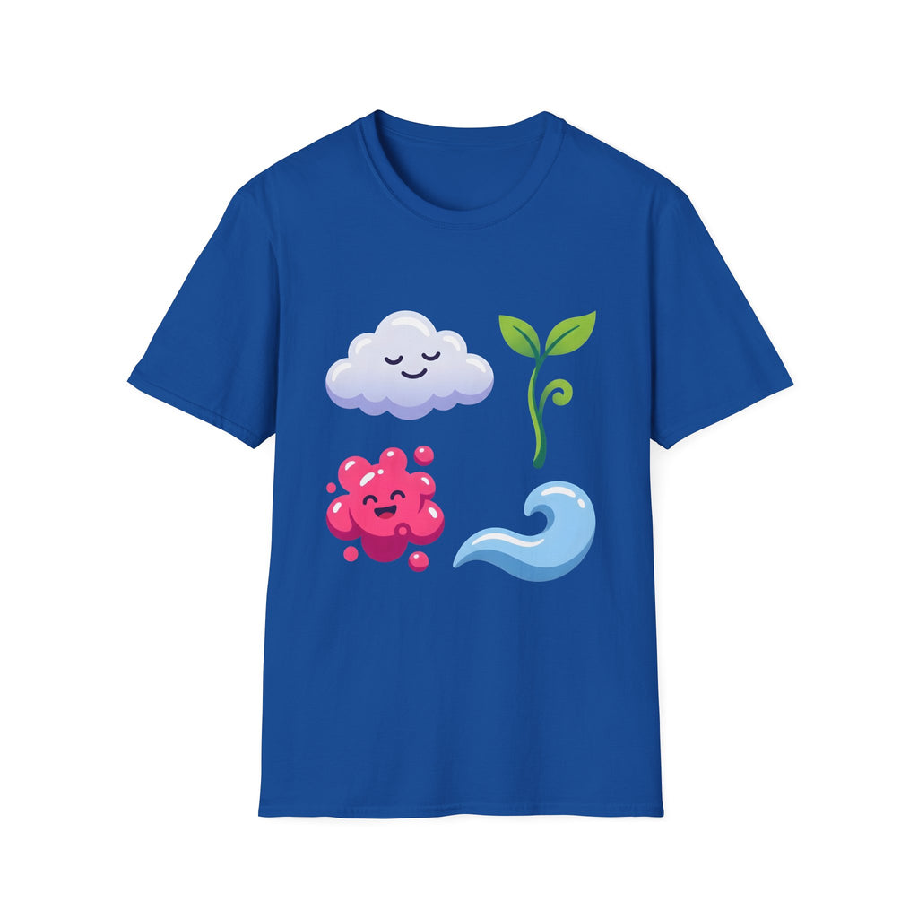 Cute Nature T-Shirt - Whimsical Cloud Sprout Wave Design | Unisex