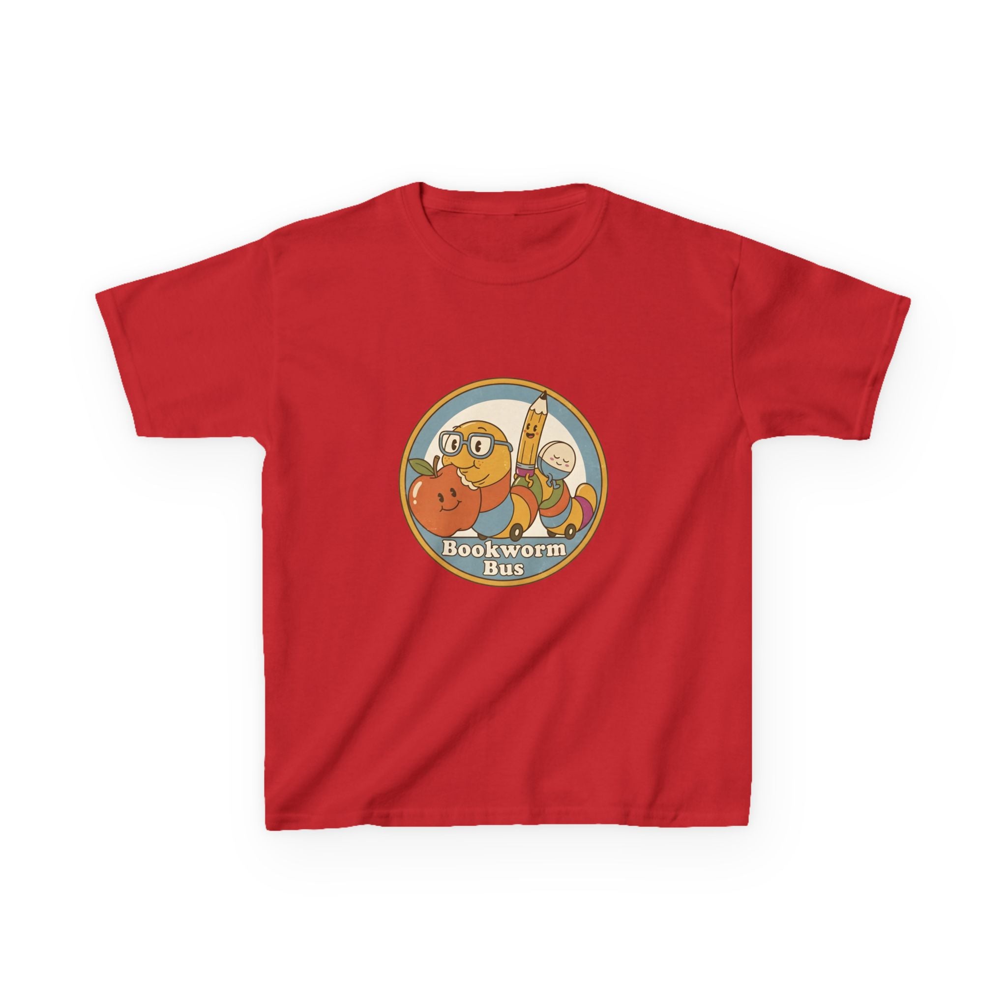 Kids Bookworm T-Shirt - School Bus | Educational Learning