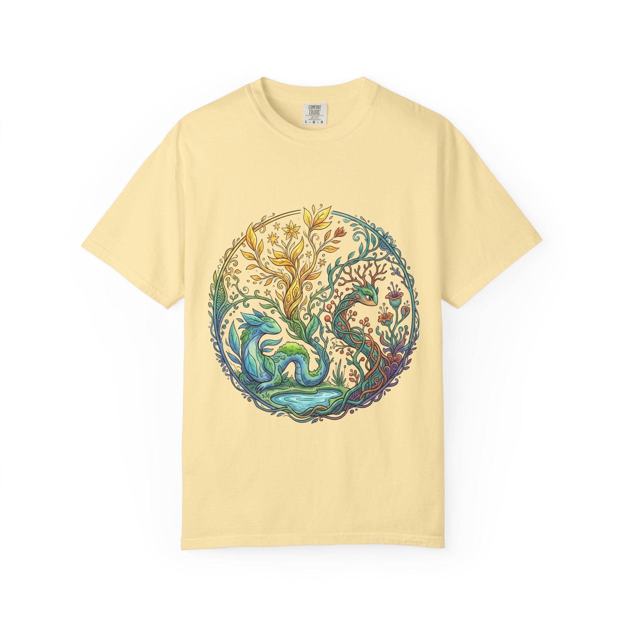 Elemental Dragon Tree T-Shirt - Mystical Nature Art | Comfort Colors