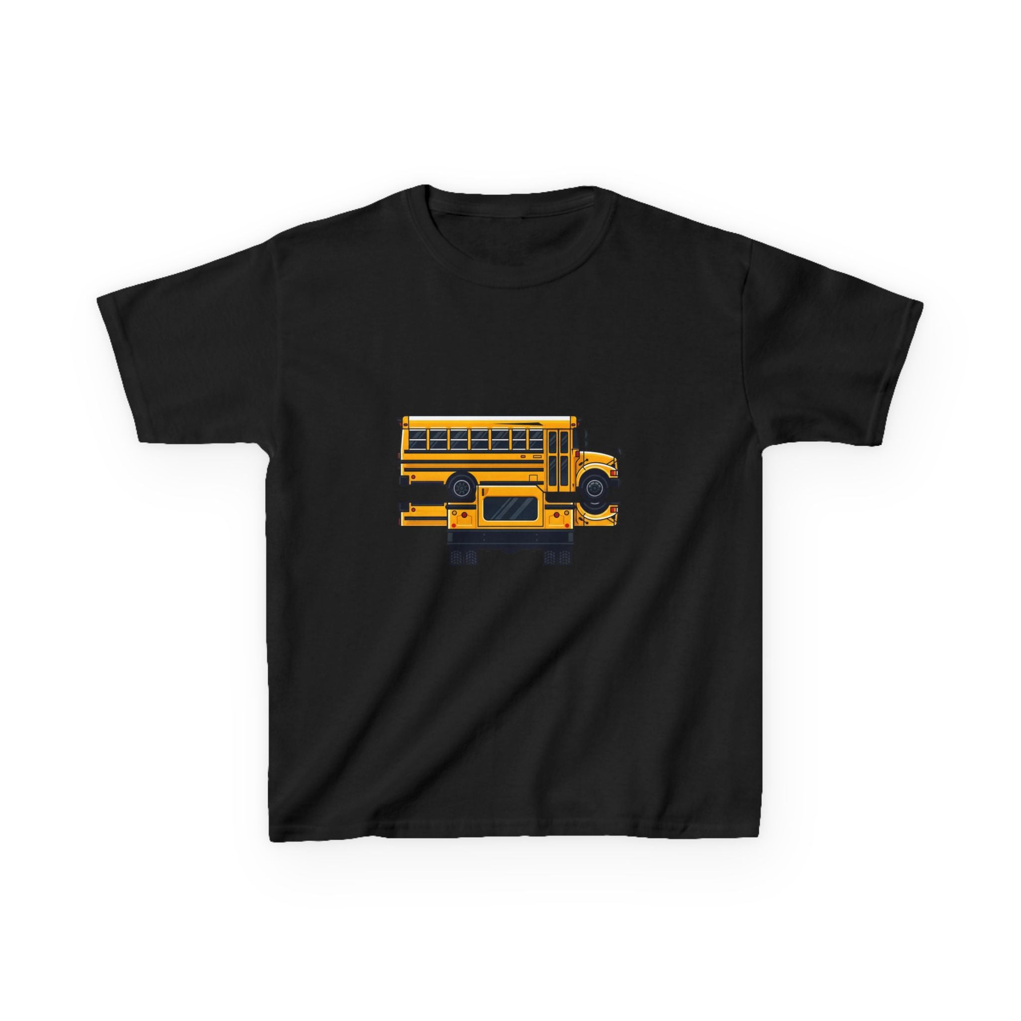 Kids School Bus T-Shirt - Cute Cartoon Reflection | Back to School