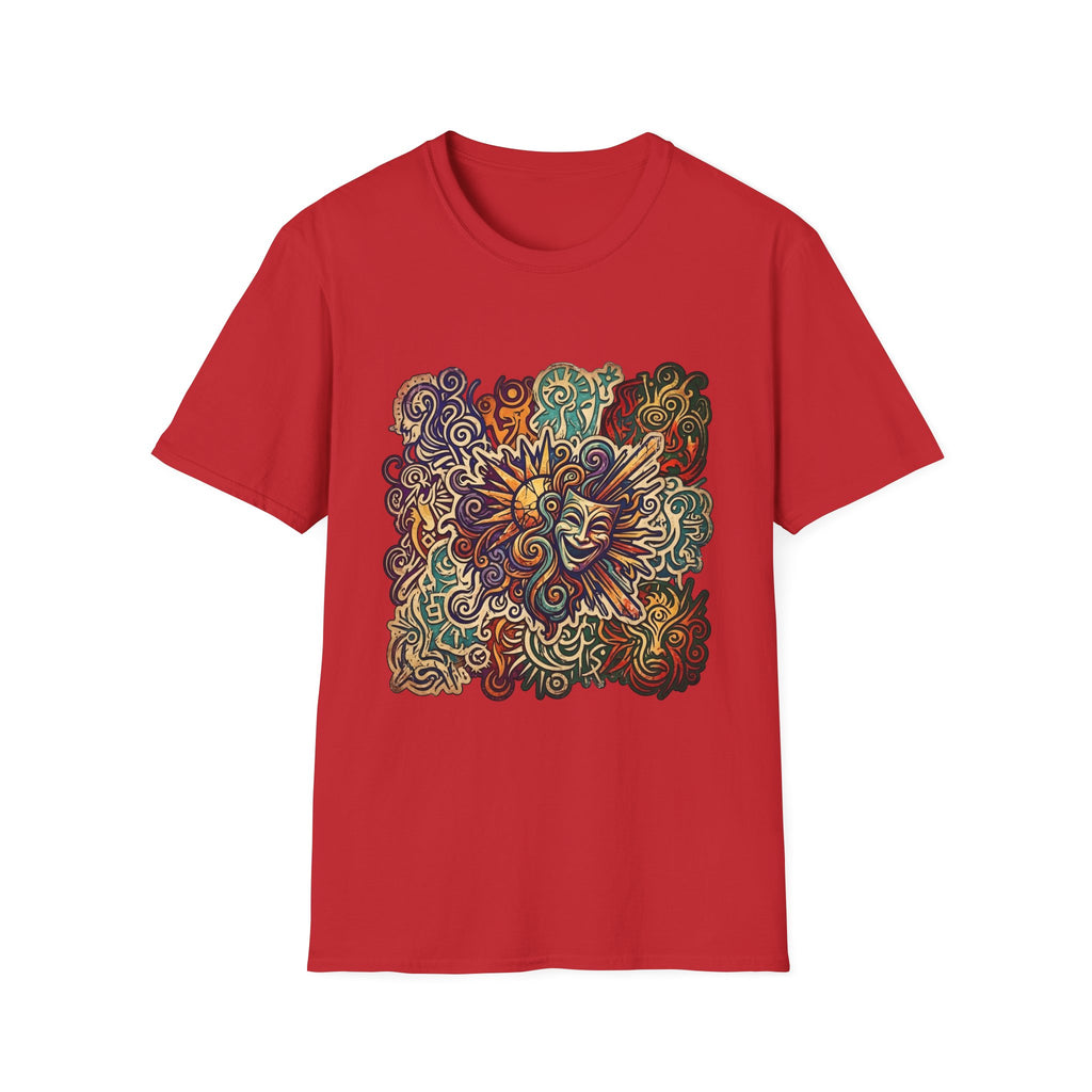 Unisex T-Shirt - Retro Psychedelic Theater Comedy Mask | Abstract Art