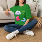 Cute Nature T-Shirt - Whimsical Cloud Sprout Wave Design | Unisex