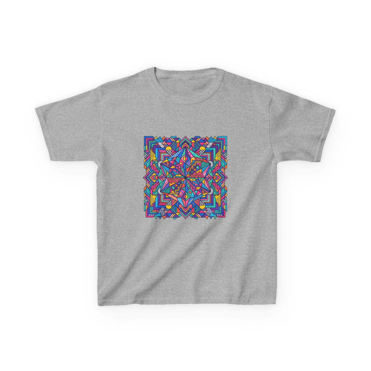 Kids Tee - Retro Geometric Kaleidoscope Abstract | 90s Aesthetic Top