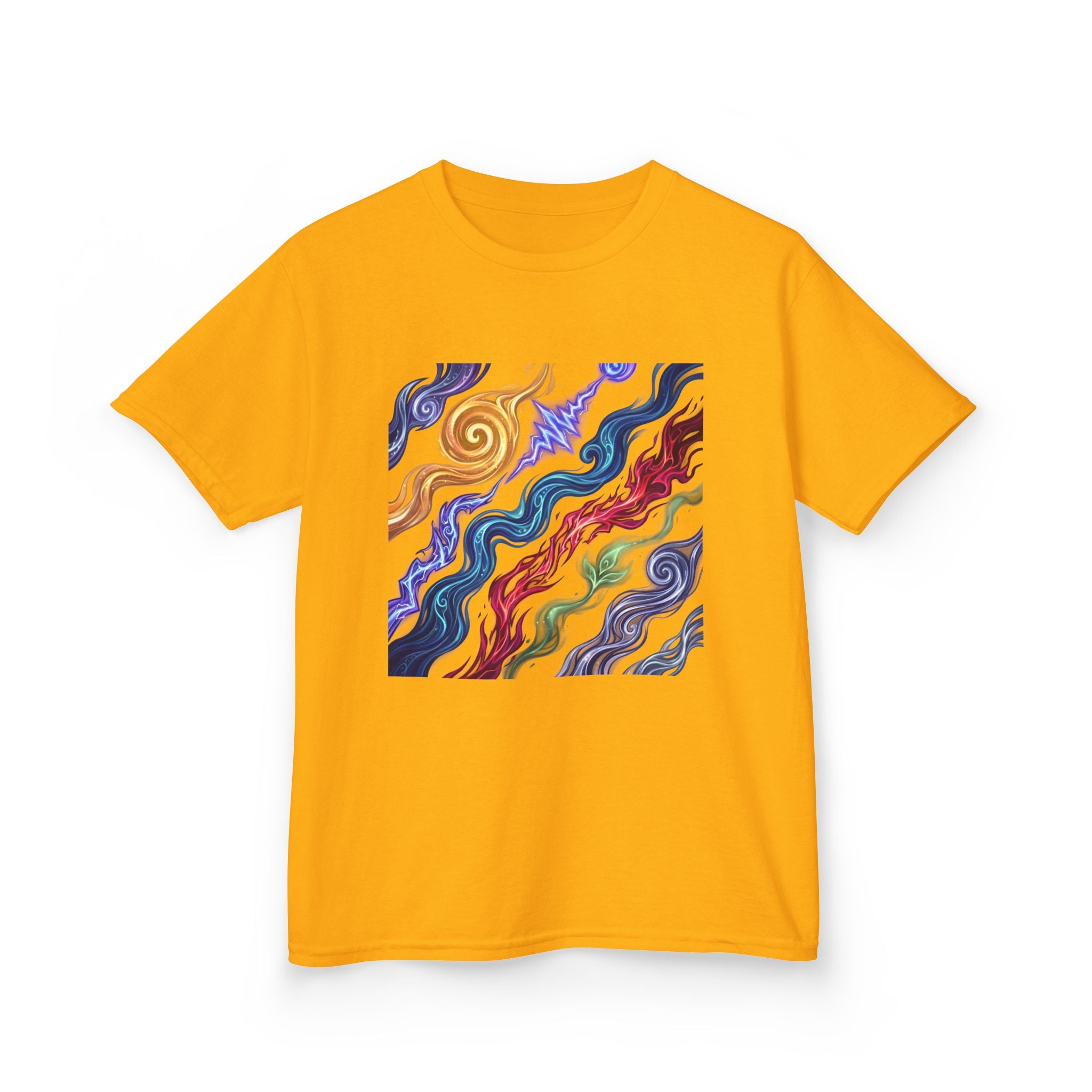 Kids Tee - Vibrant Elemental Magic Energy | Fantasy Glow