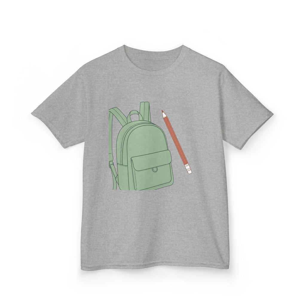 Kids Tee - Cartoon School Supplies Backpack Pencil | Back to School