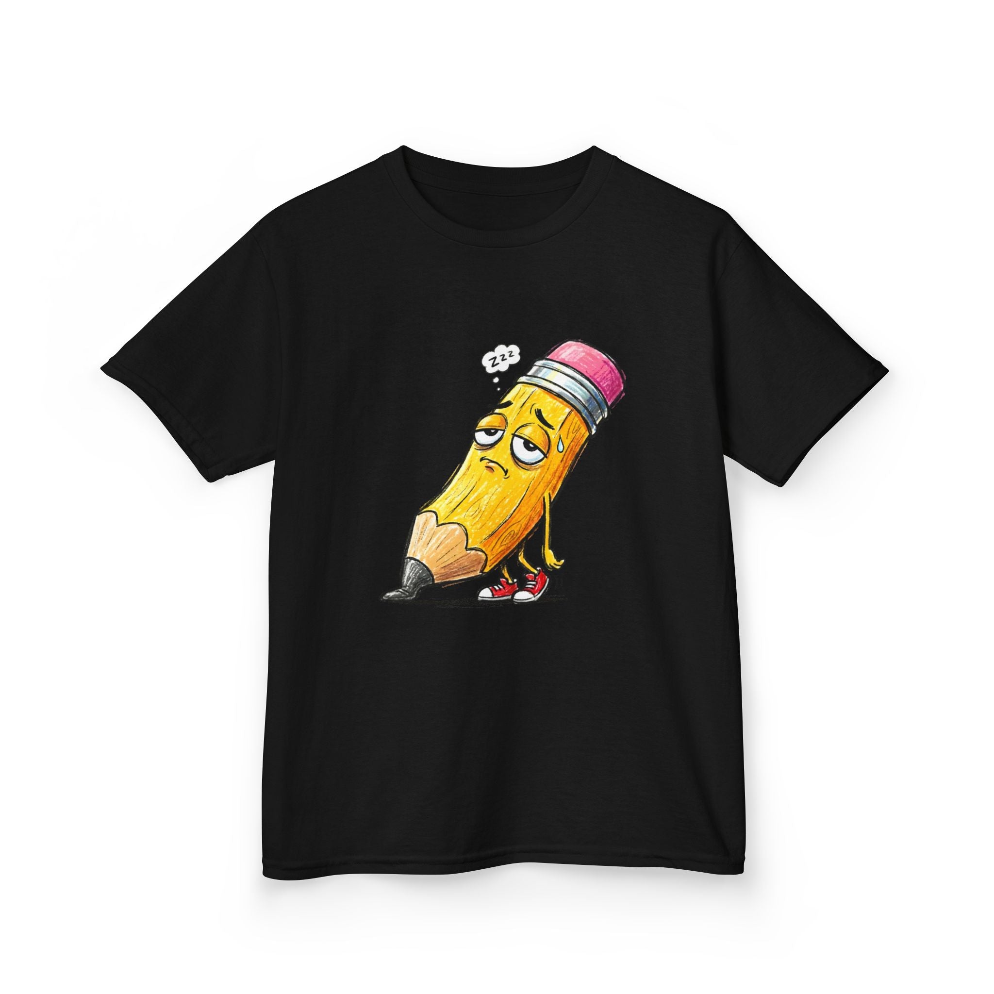 Kids T-Shirt - Tired Pencil Zzz Cartoon | Funny Back to School