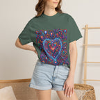 Unisex Garment-Dyed T-shirt - Cosmic Love | Psychedelic Heart Art