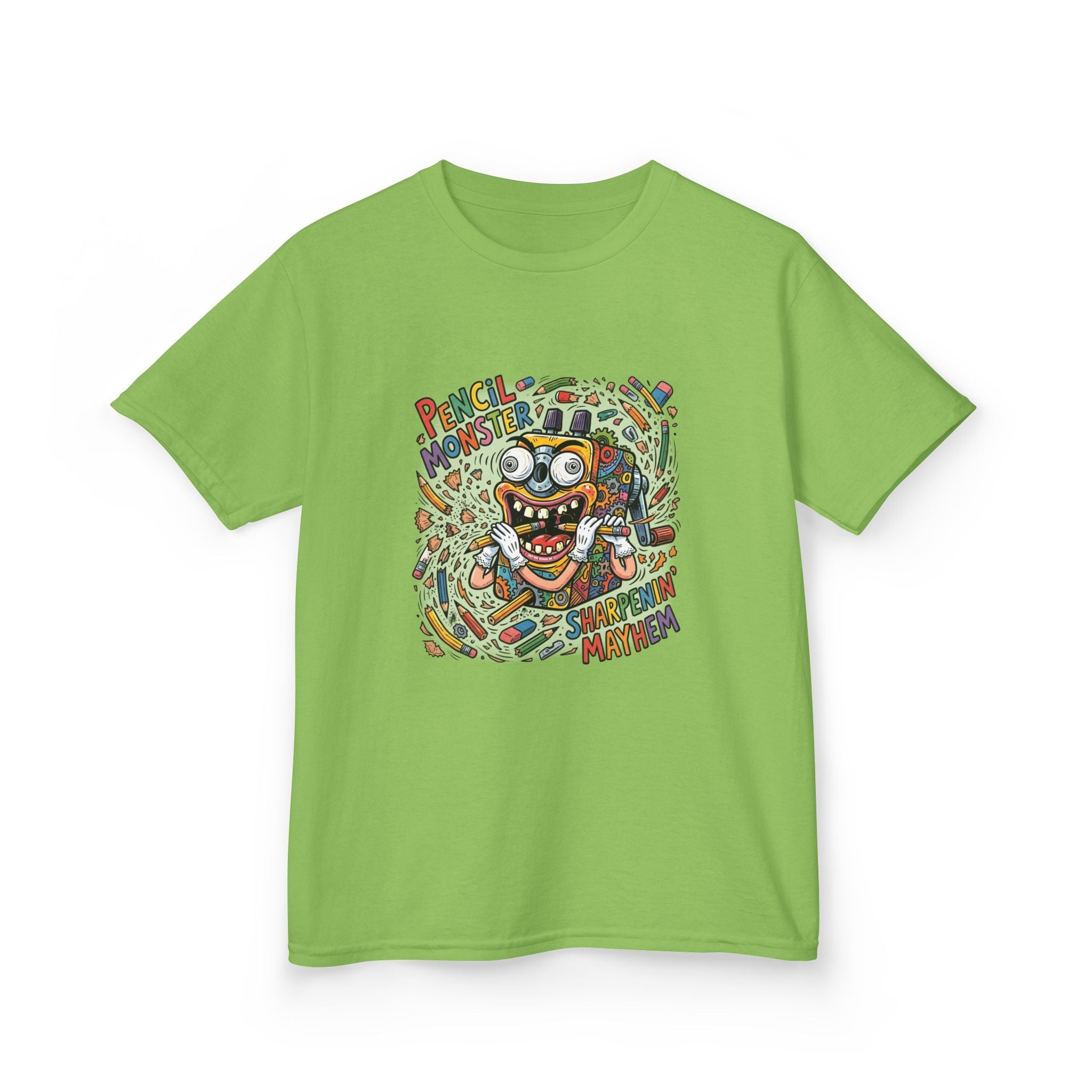 Kids Tee - Pencil Monster "Sharpenin' Mayhem" Cartoon | School