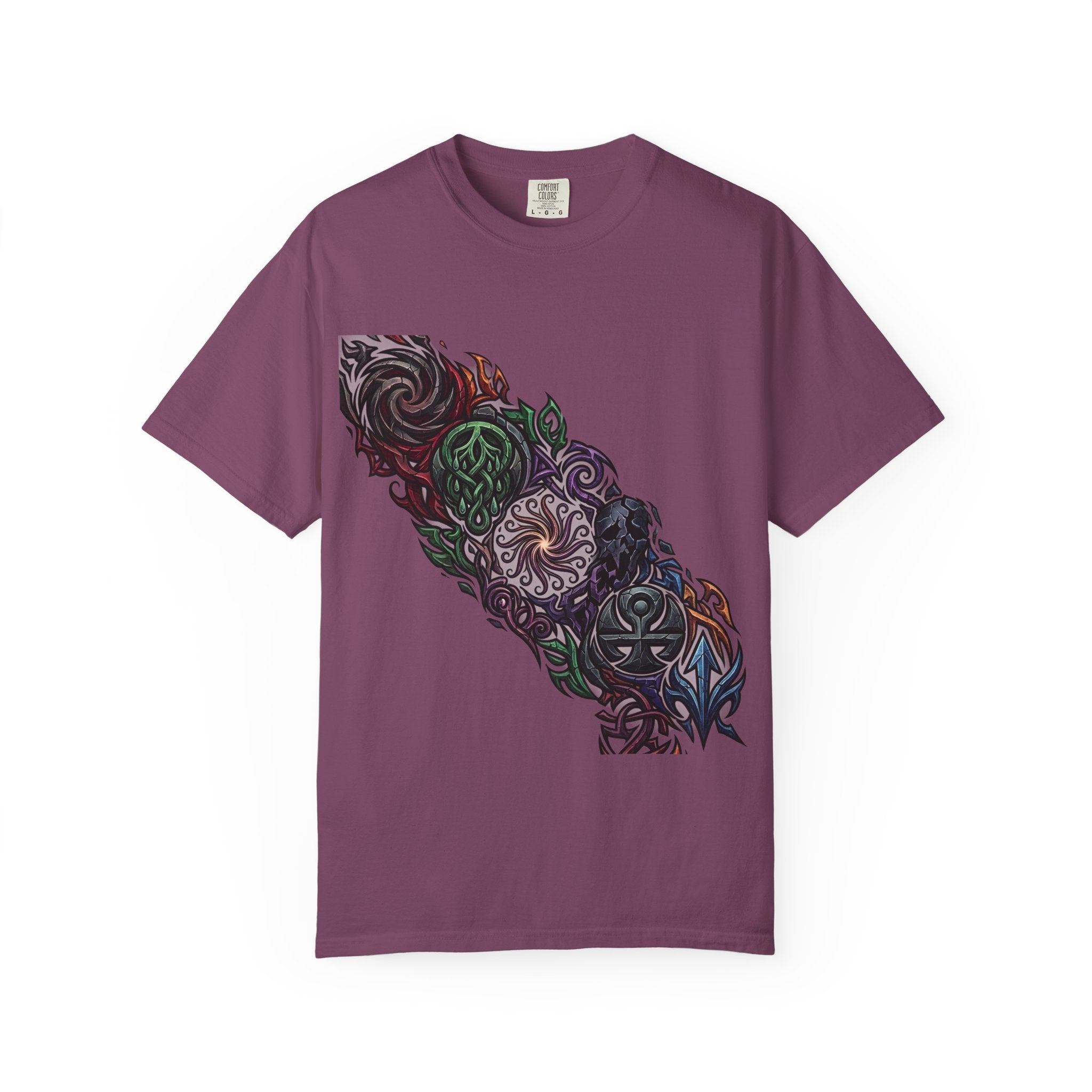 Unisex T-shirt - Dark Fantasy Celtic Skull Ankh | Garment-Dyed