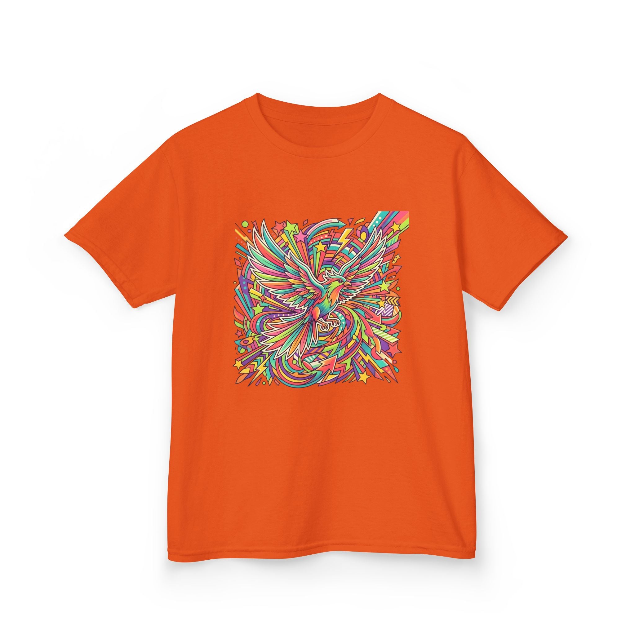 Kids Mythical Phoenix Tee - Energetic Psychedelic Art