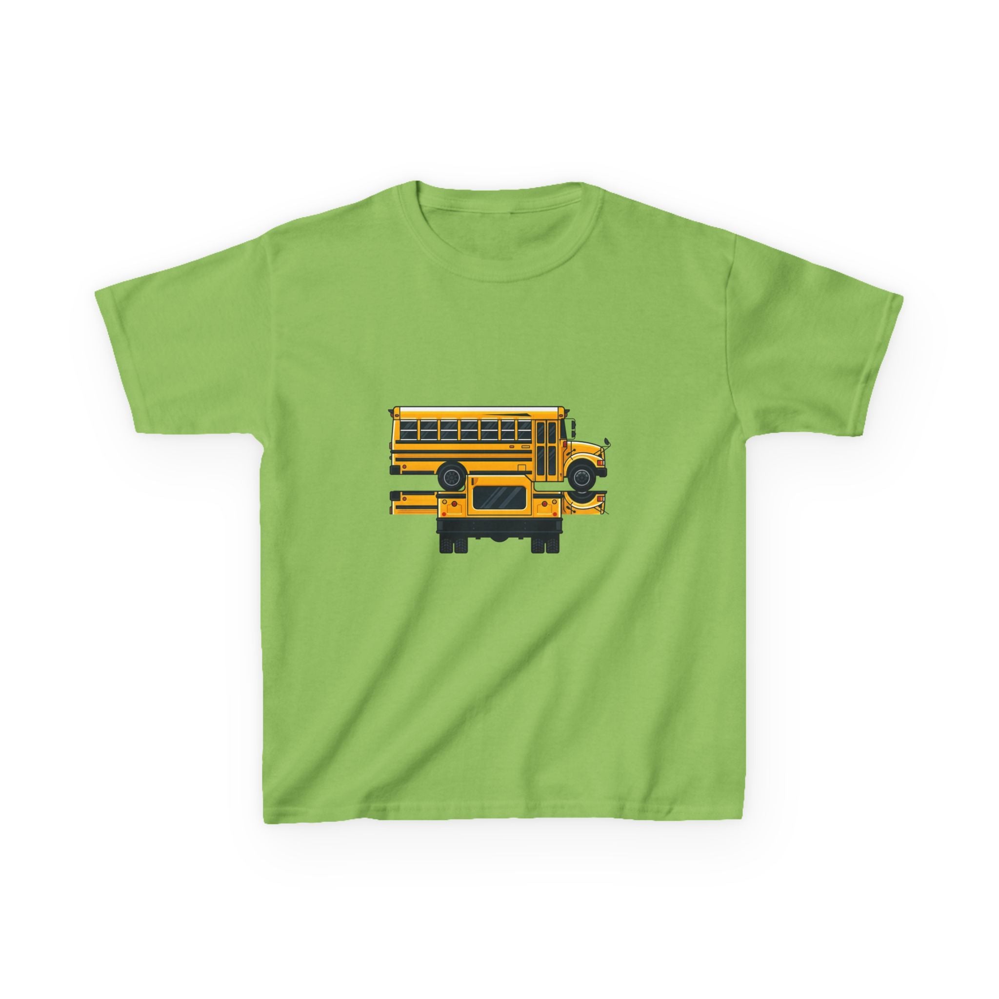 Kids School Bus T-Shirt - Cute Cartoon Reflection | Back to School
