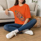 Unisex T-Shirt - Groovy Folk Art Love & Peace | Vibrant Community