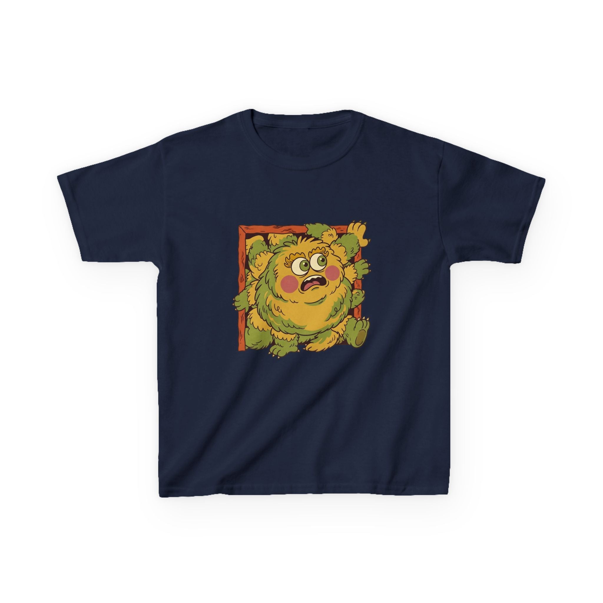 Kids Monster Tee - Whimsical Box Surprise Cartoon | Retro Colors