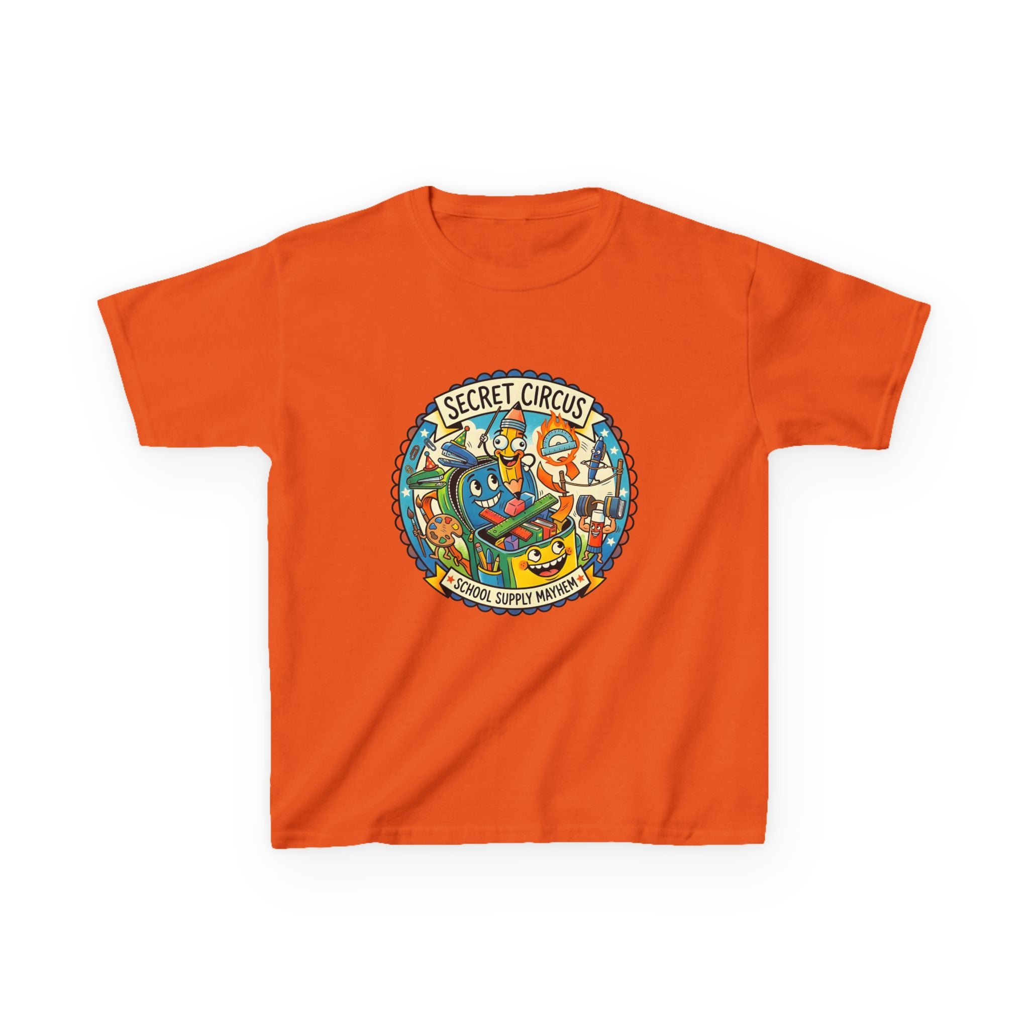 Kids Tee - Secret Circus School Supply Mayhem | Cartoon Fun