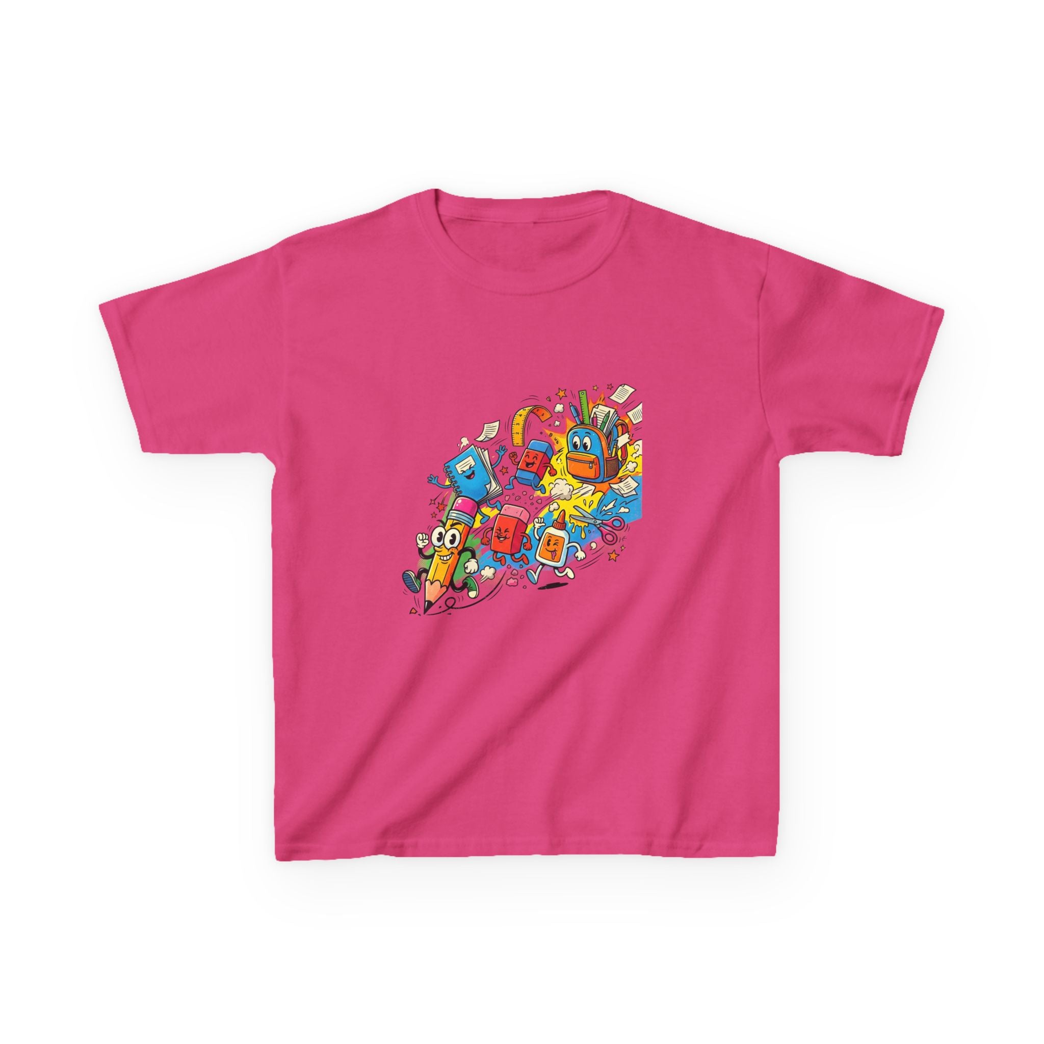 Kids Back to School 2026 Tee - Cartoon School Supplies