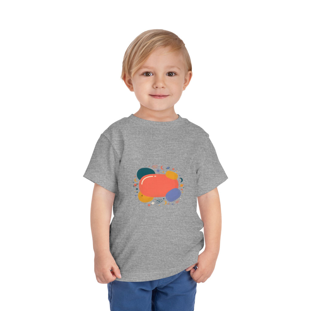 Toddler Short Sleeve Tee - Whimsical Space Design | Kids Cosmic