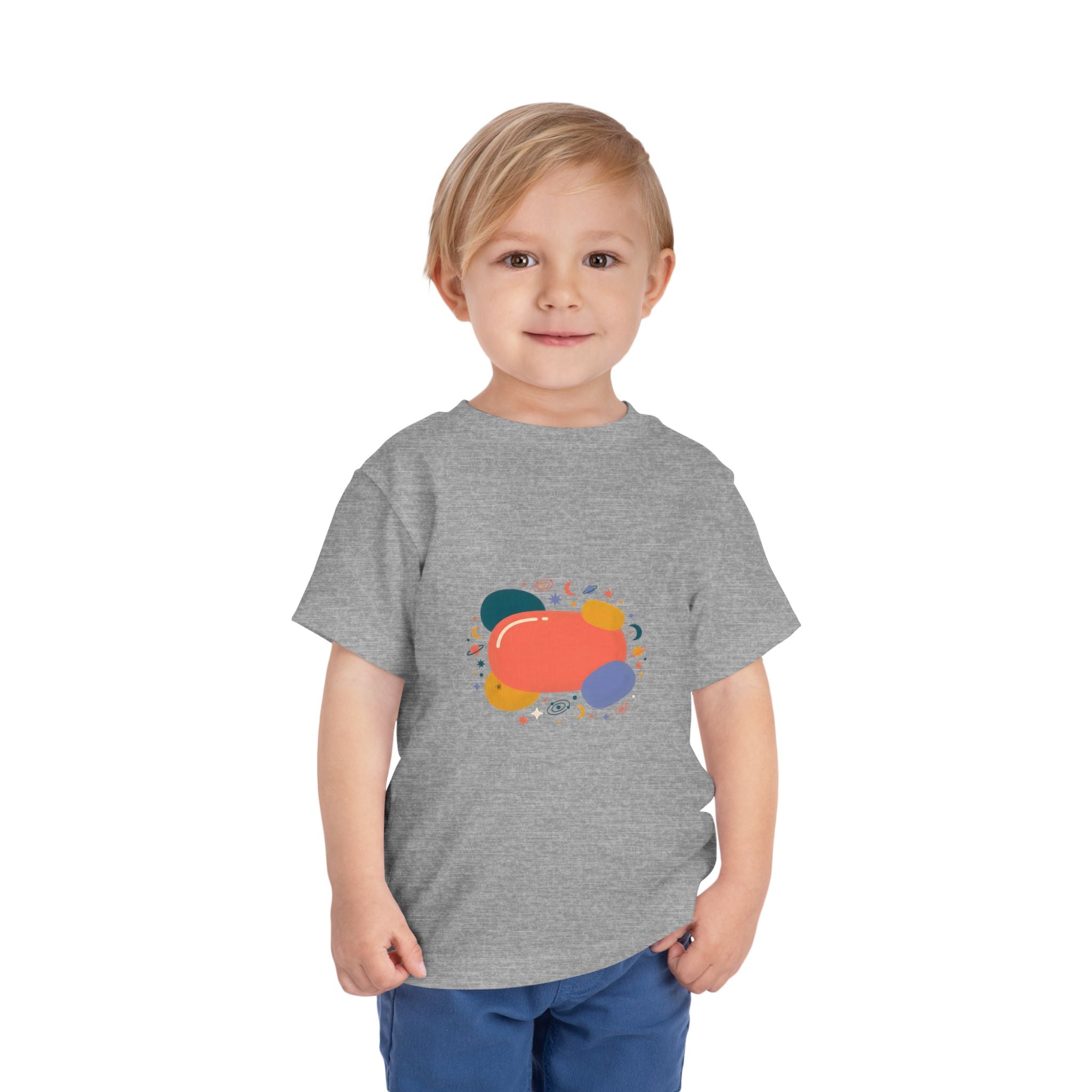 Toddler Short Sleeve Tee - Whimsical Space Design | Kids Cosmic