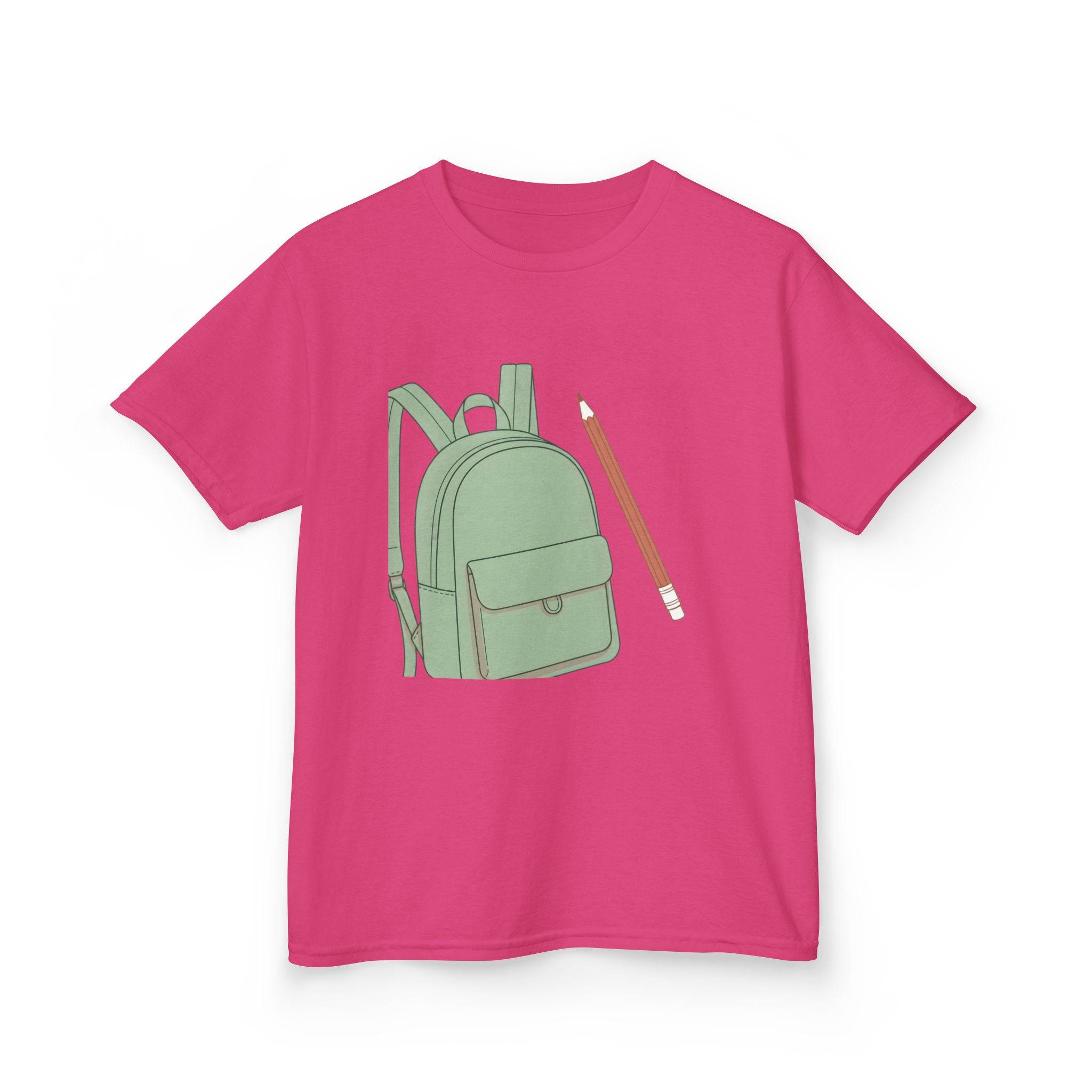 Kids Tee - Cartoon School Supplies Backpack Pencil | Back to School