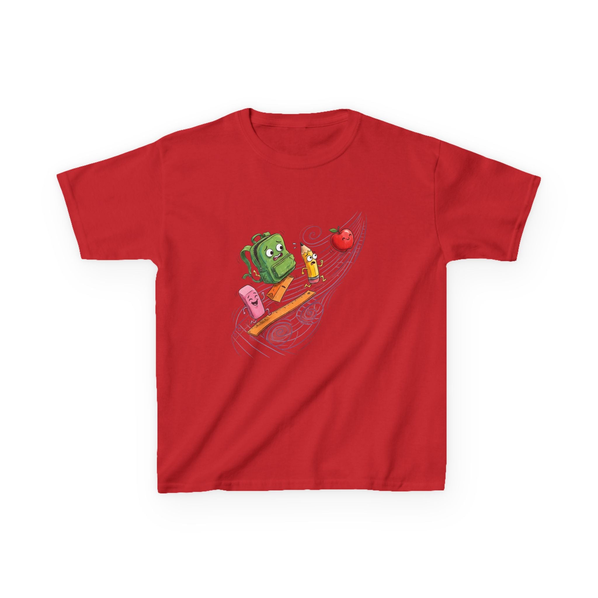 Kids Cartoon School Supplies T-Shirt - Back to School Chaos | 2026