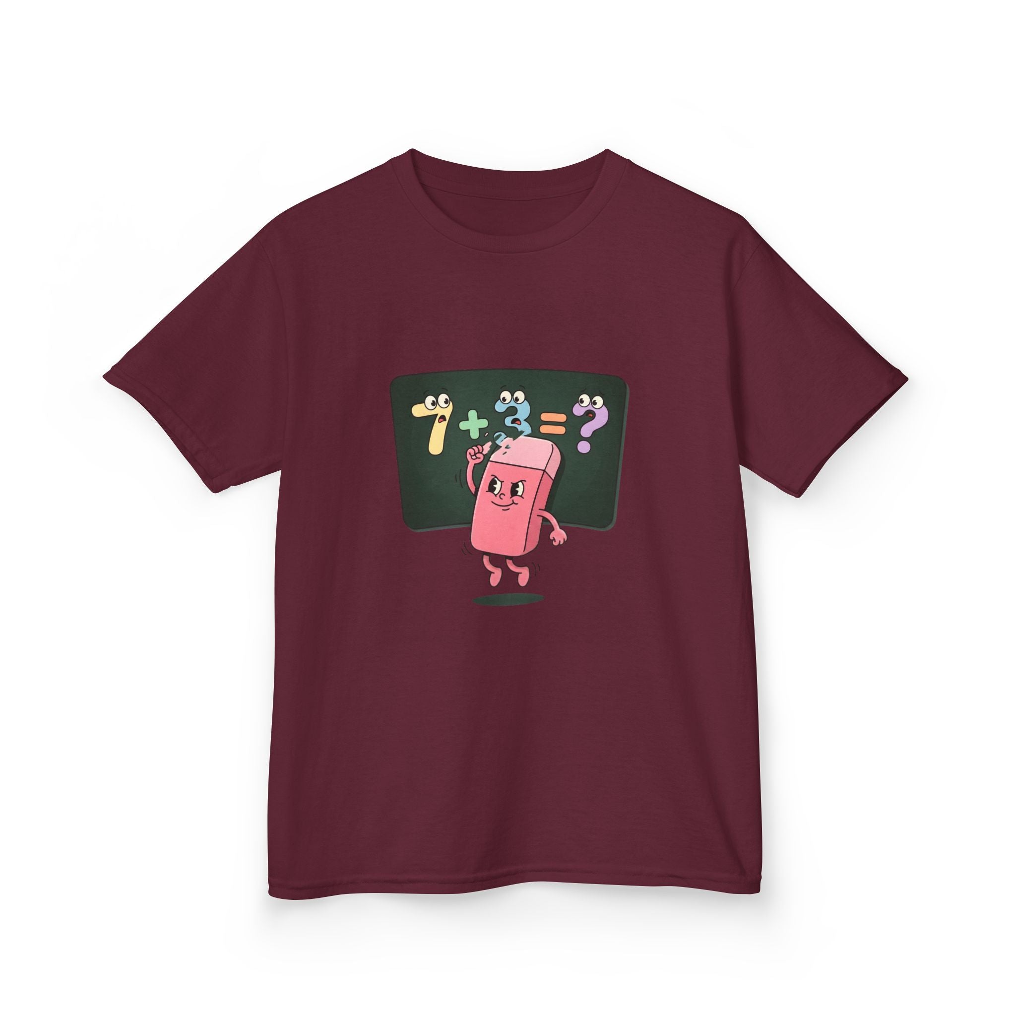 Kids Retro Math Tee - Playful Eraser Addition Problem
