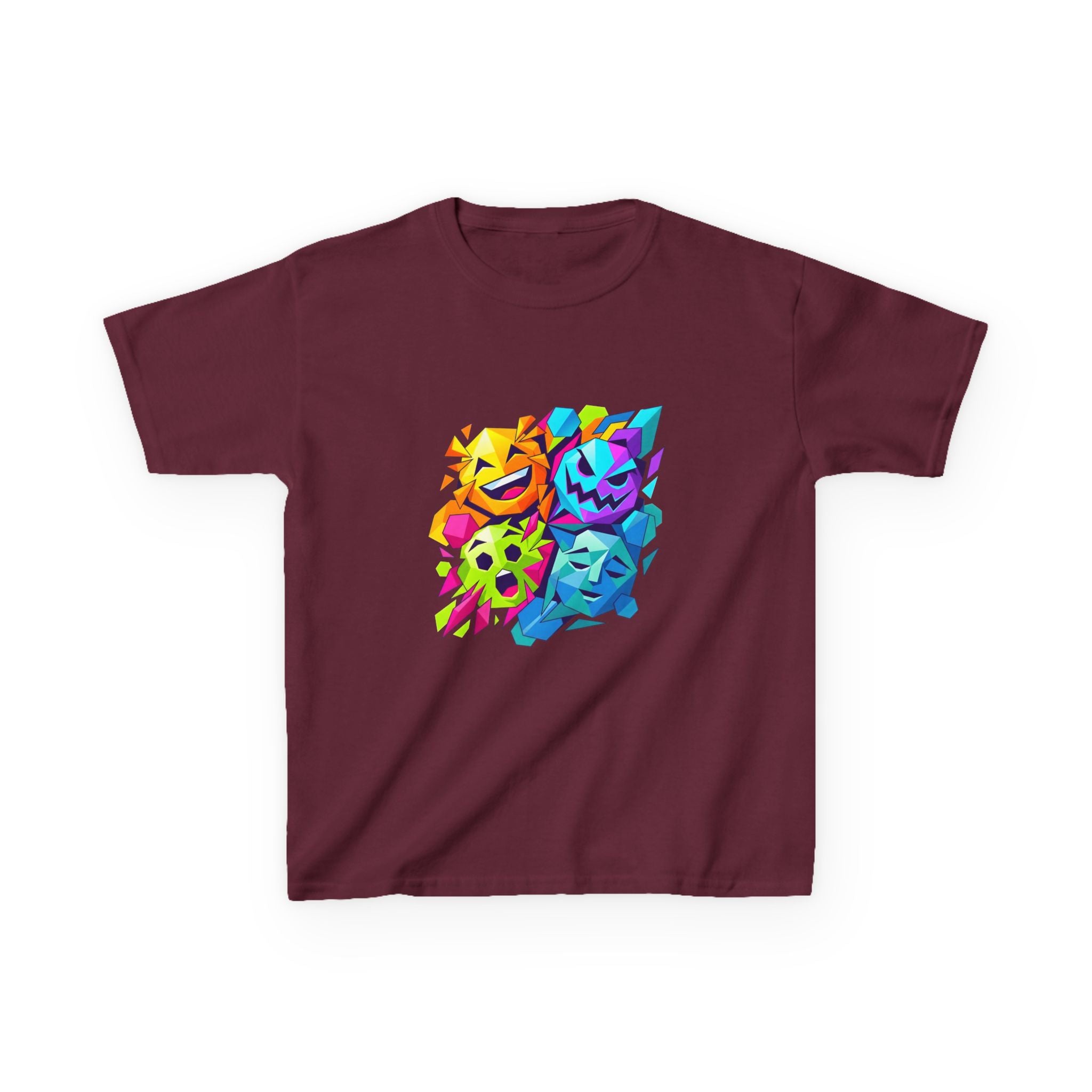 Kids T-Shirt - Vibrant Geometric Faces | Abstract Art