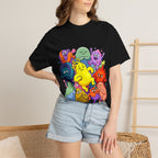 Unisex Garment-Dyed T-Shirt - Diverse Emotional Cartoon Creatures