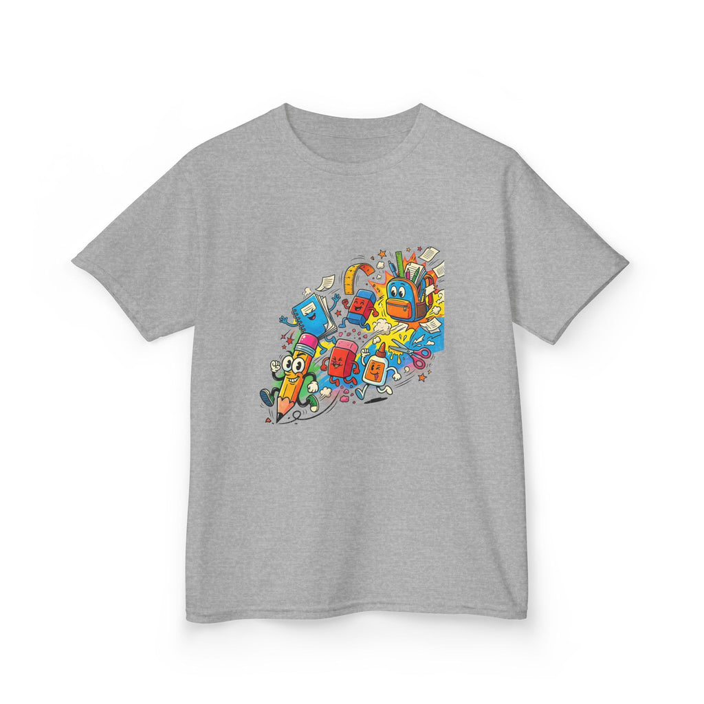 Kids Back to School 2026 Tee - Cartoon School Supplies