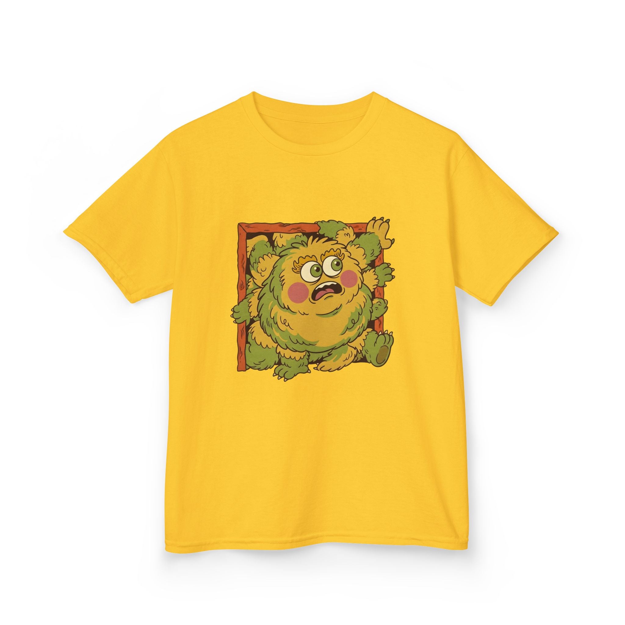 Kids Monster Tee - Whimsical Box Surprise Cartoon | Retro Colors