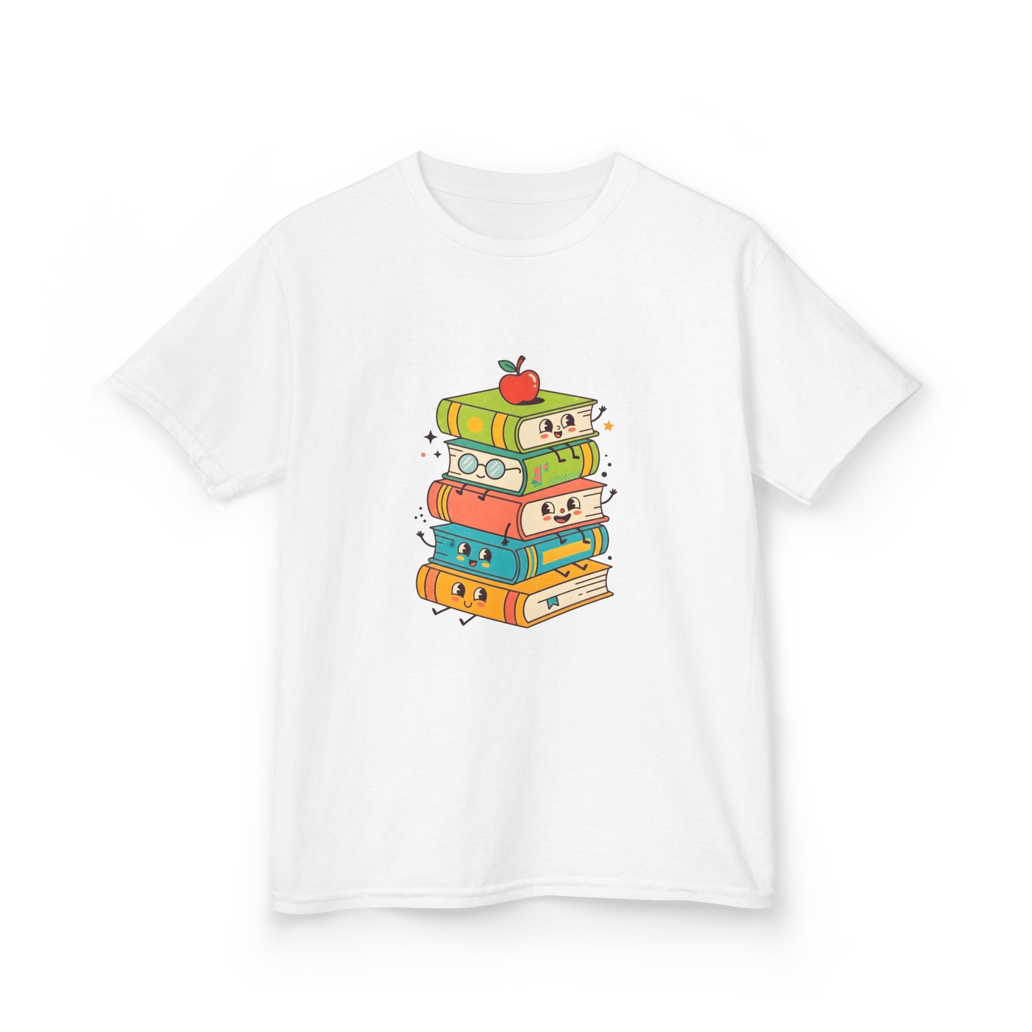 Kids Bookworm Tee - Whimsical Retro Reading & Learning Design