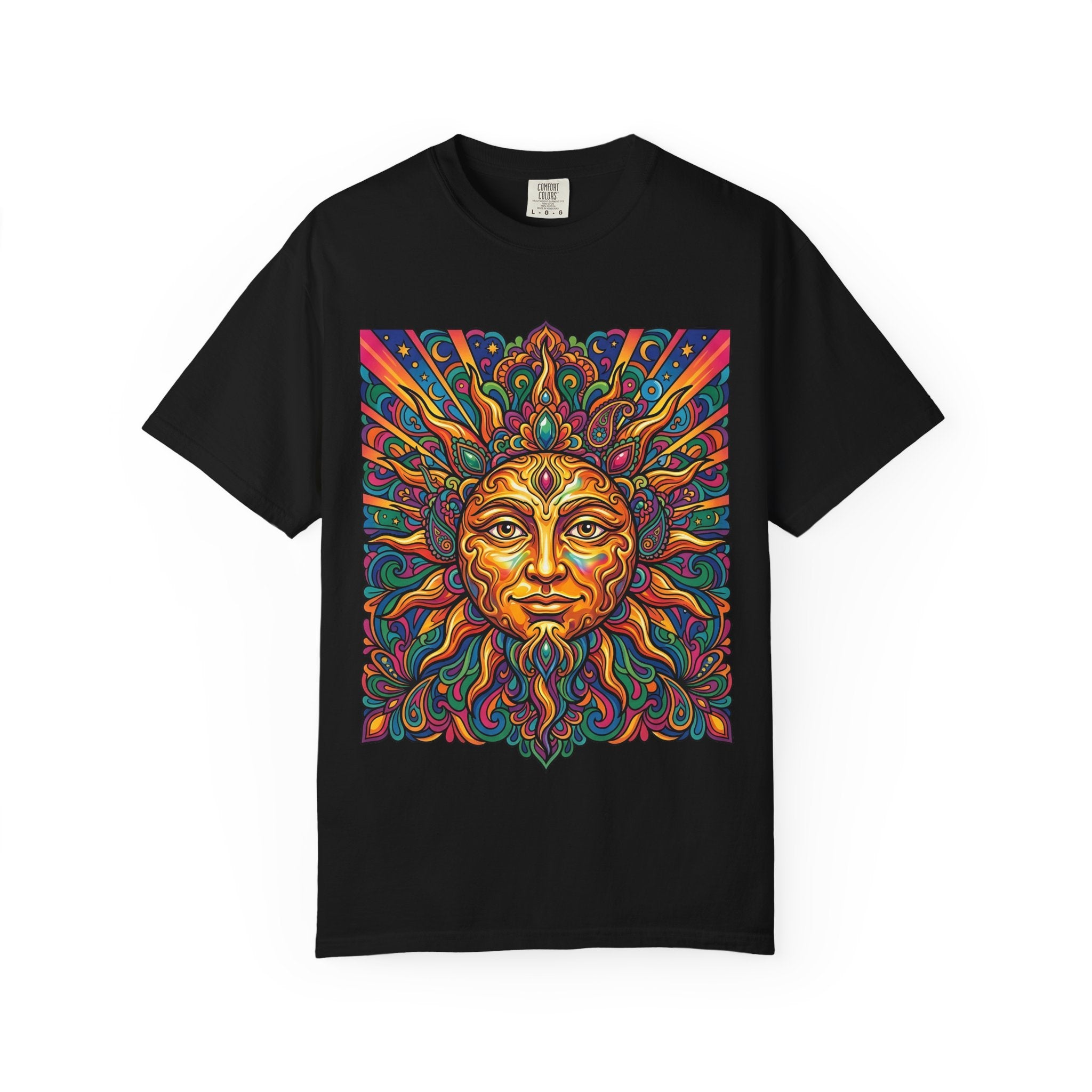 Unisex T-shirt - Psychedelic Sun Boho | Comfort Colors Garment-Dyed