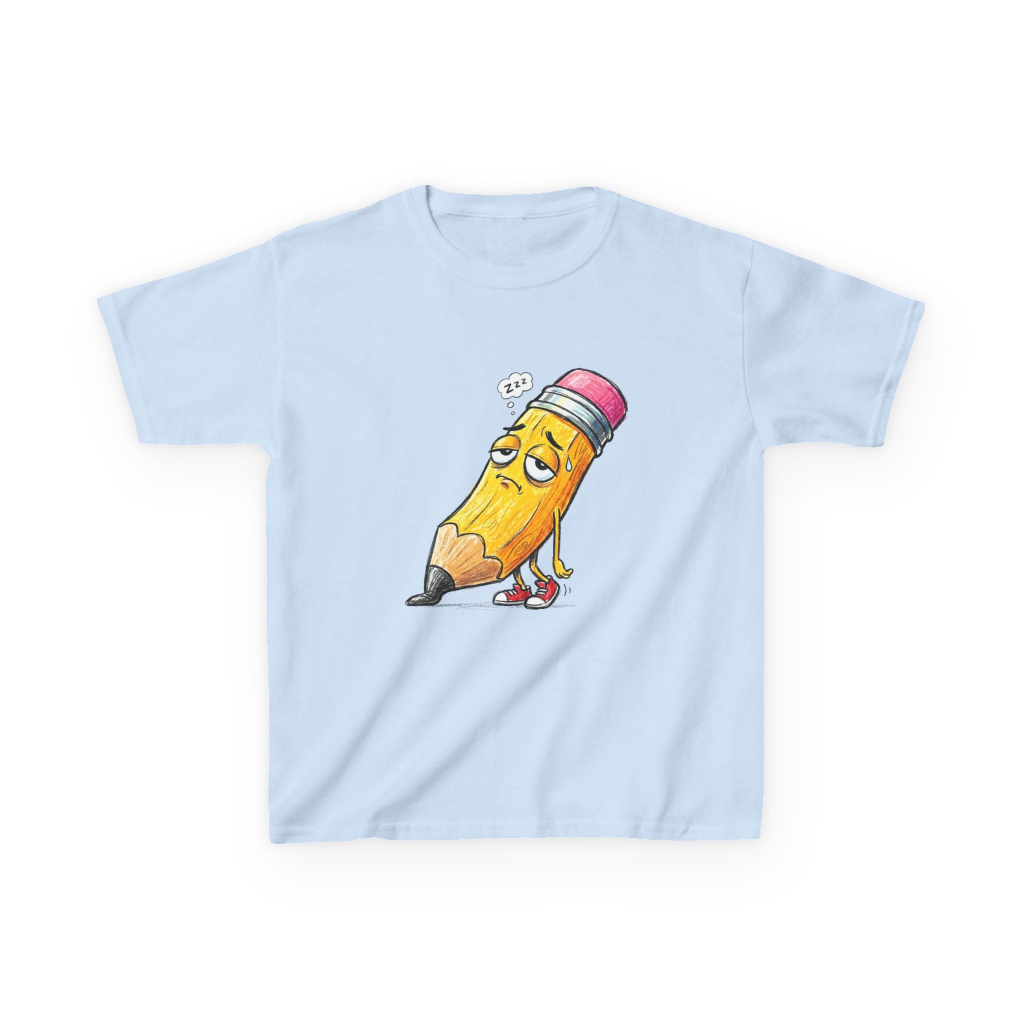 Kids T-Shirt - Tired Pencil Zzz Cartoon | Funny Back to School