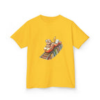 Kids Learning Train Tee - Whimsical Bookworm Education Shirt
