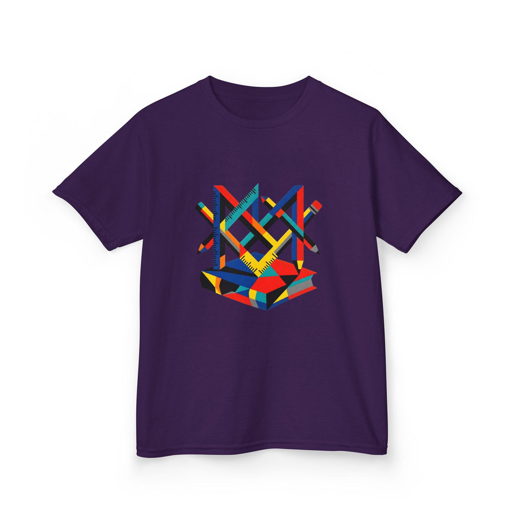 Kids Tee - Bauhaus Geometric Design Tools Graphic | Primary Colors