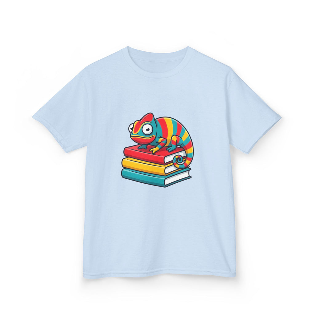 Kids T-Shirt - Whimsical Chameleon Reading Books | School Tee