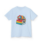 Kids T-Shirt - Whimsical Chameleon Reading Books | School Tee