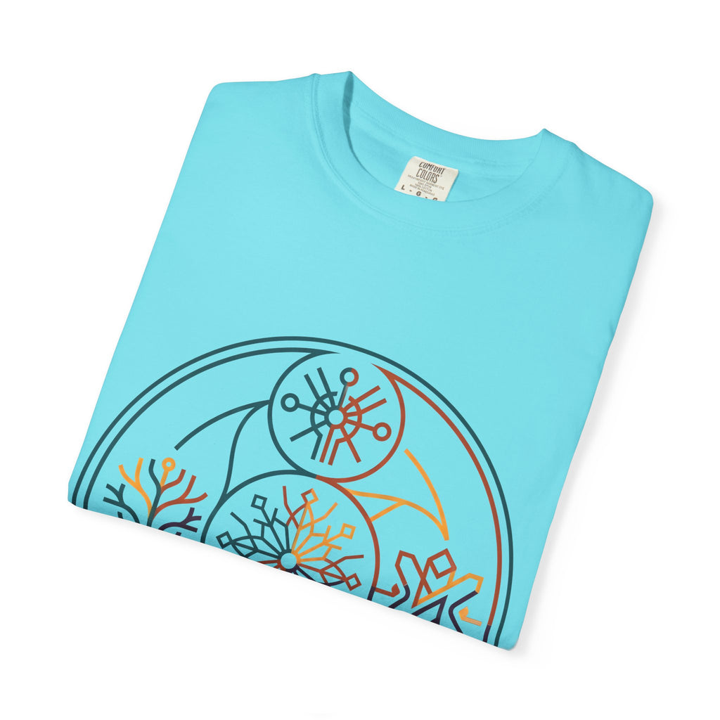 Unisex Garment-Dyed T-Shirt - Minimalist Geometric Nature Art