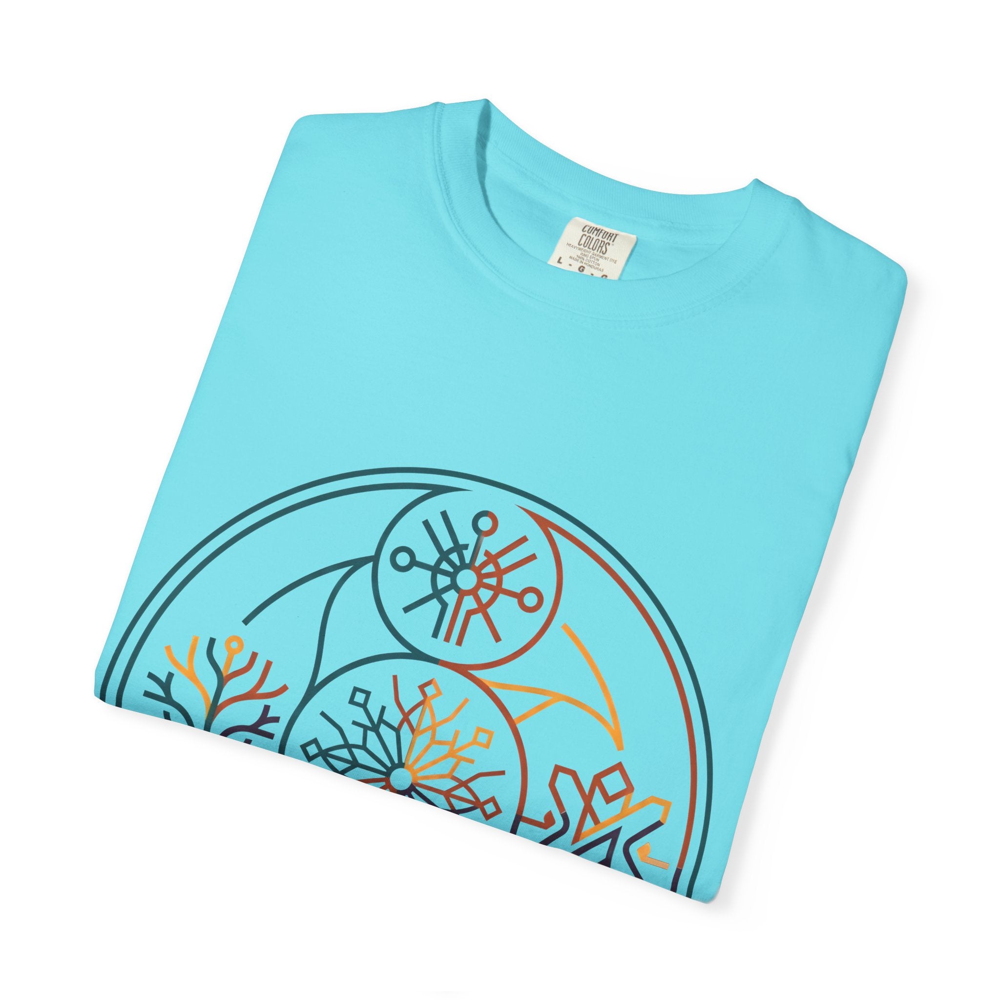 Unisex Garment-Dyed T-Shirt - Minimalist Geometric Nature Art