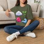 Cute Nature T-Shirt - Whimsical Cloud Sprout Wave Design | Unisex