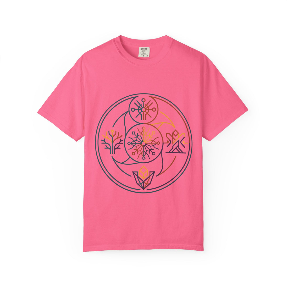 Unisex Garment-Dyed T-Shirt - Minimalist Geometric Nature Art