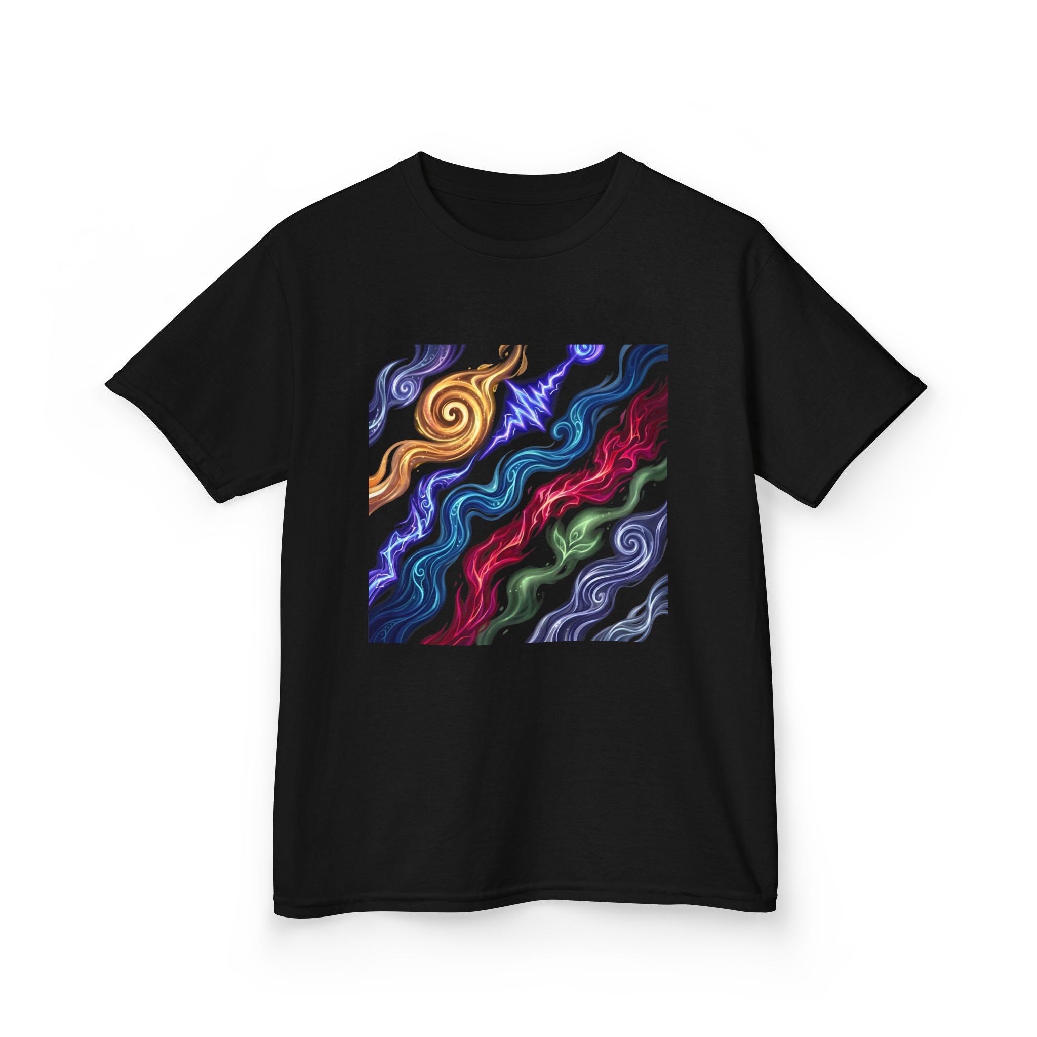 Kids Tee - Vibrant Elemental Magic Energy | Fantasy Glow