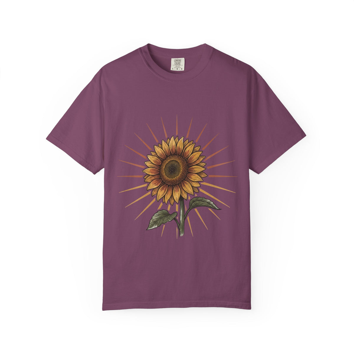 Sunflower T-shirt - Vintage Botanical Line Art | Comfort Colors