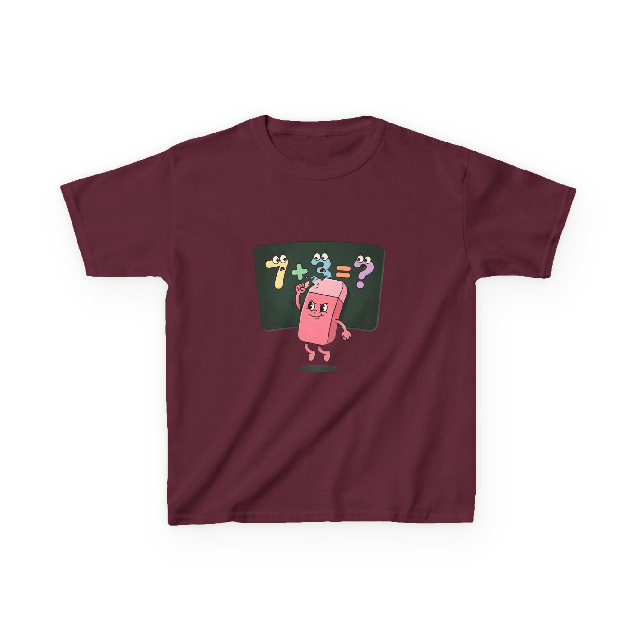 Kids Retro Math Tee - Playful Eraser Addition Problem