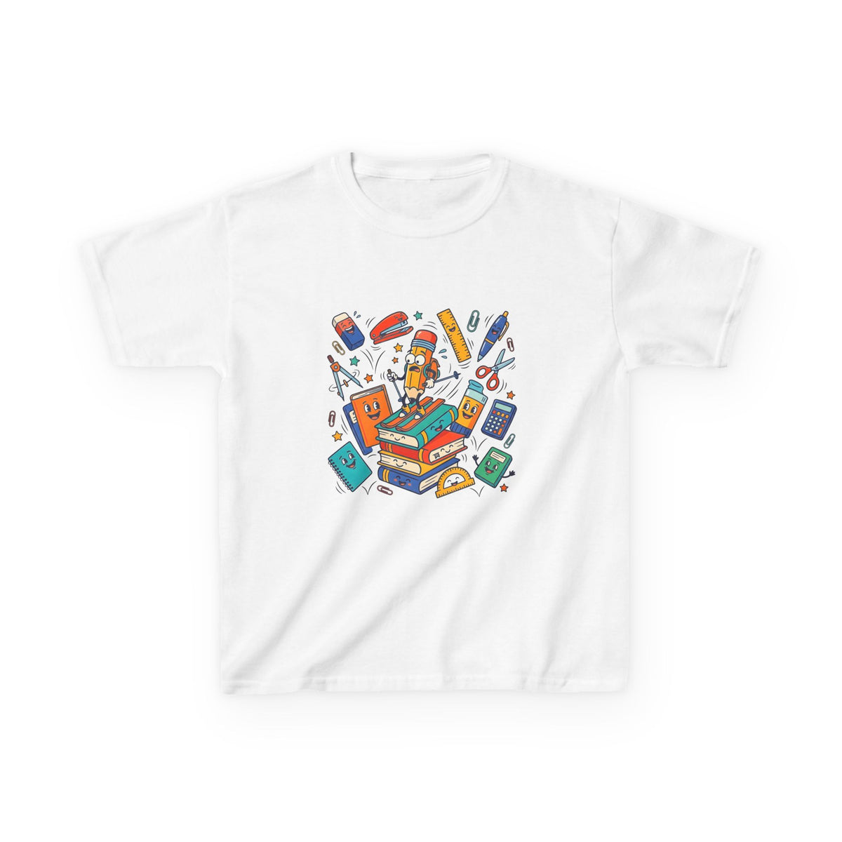Kids T-Shirt - Cute Doodle School Supplies | First Day 2026
