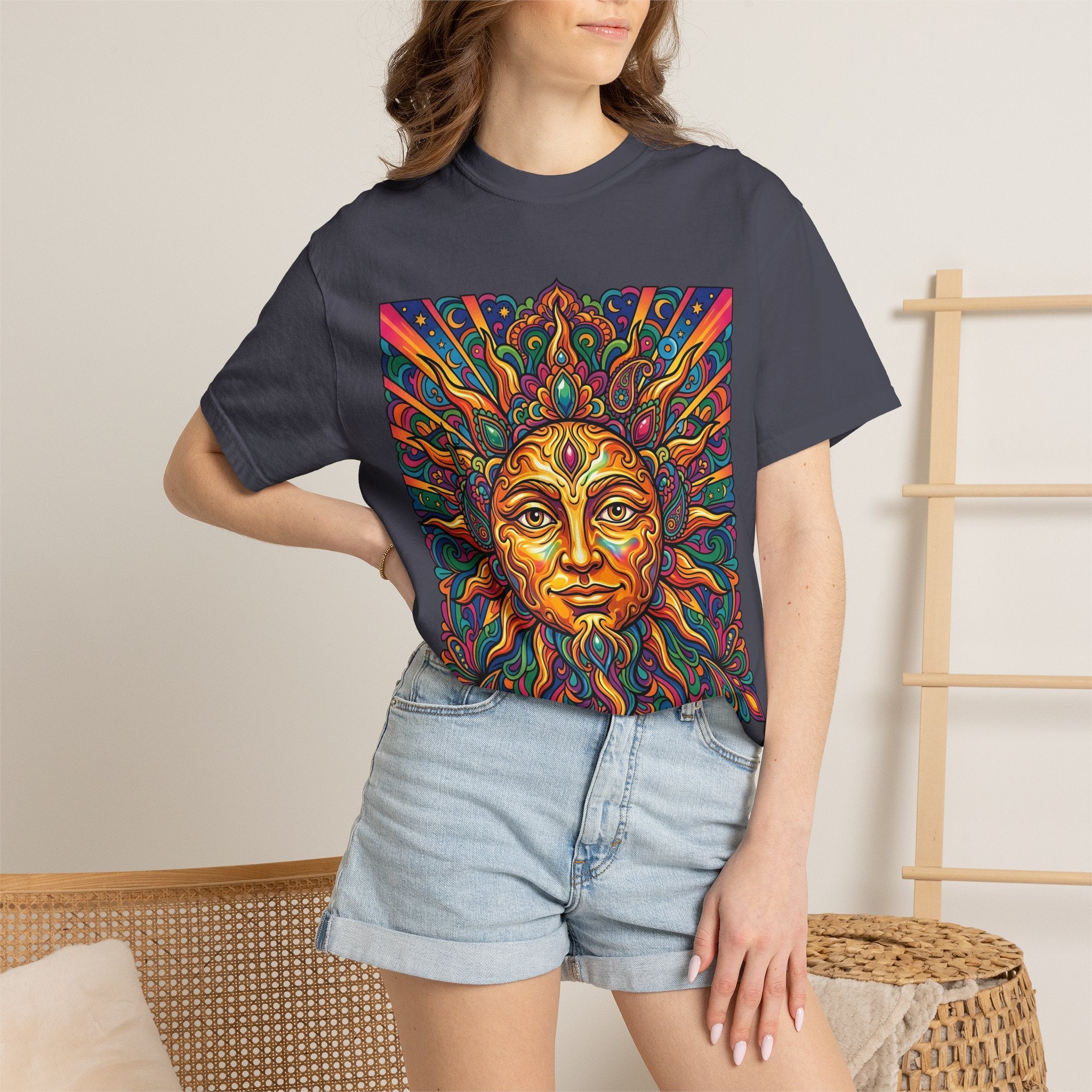 Unisex T-shirt - Psychedelic Sun Boho | Comfort Colors Garment-Dyed