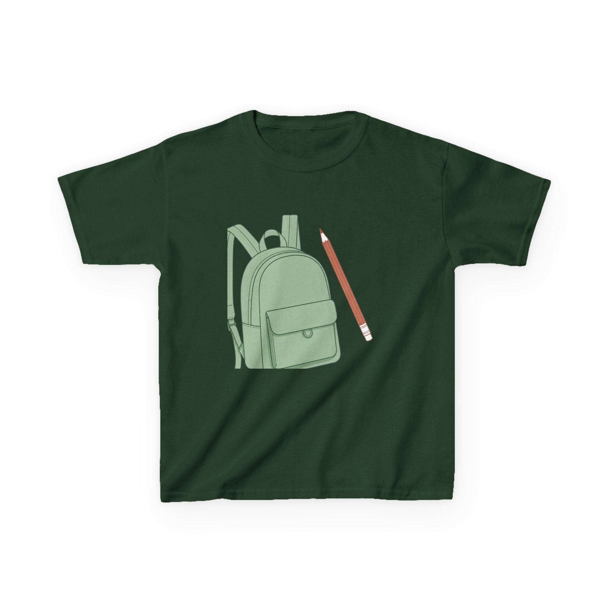 Kids Tee - Cartoon School Supplies Backpack Pencil | Back to School