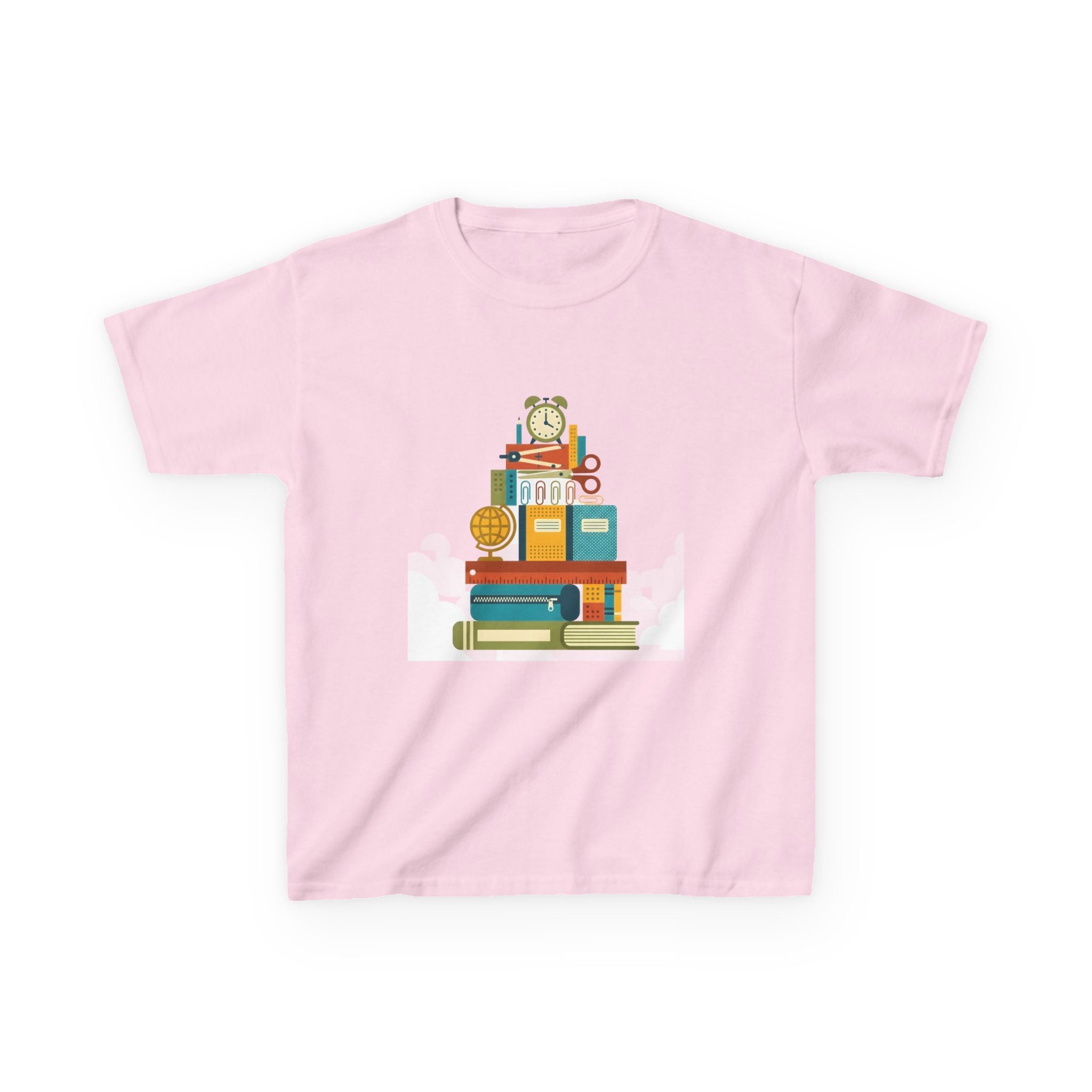 Kids Tee - Flat Vector School Supplies Stack | Back to School 2026